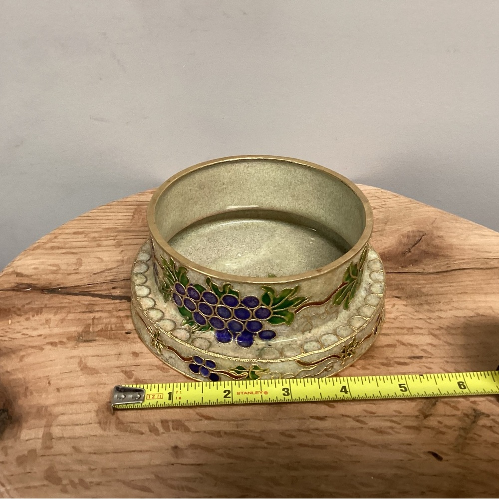 🟣 Cloisonné Wine Bottle Coaster Holder - Like New Condition - Beautiful - Unique - Picture 9 of 13